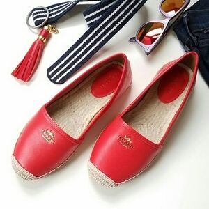 Coach Red Leather Espadrilles 9.5